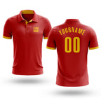 Custom Red Yellow Performance Golf Polo Shirt
