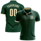Custom Green Cream Performance Golf Polo Shirt photo 1