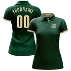 Custom Green Cream Performance Golf Polo Shirt photo 2