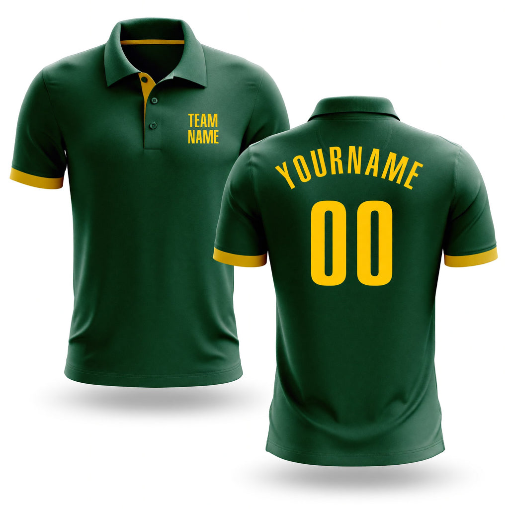 Custom Green Yellow Performance Golf Polo Shirt