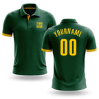 Custom Green Yellow Performance Golf Polo Shirt