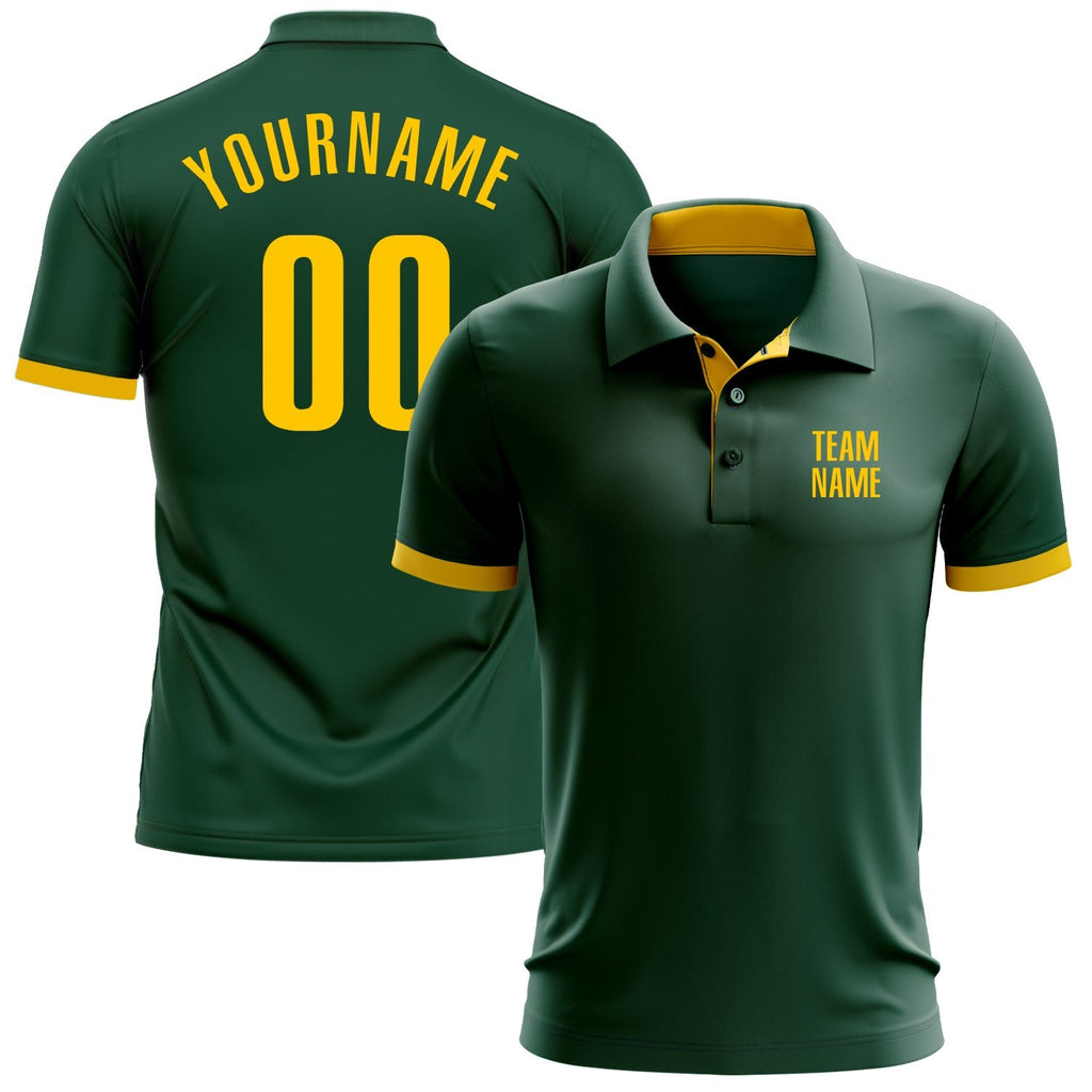 Custom Green Yellow Performance Golf Polo Shirt photo 1