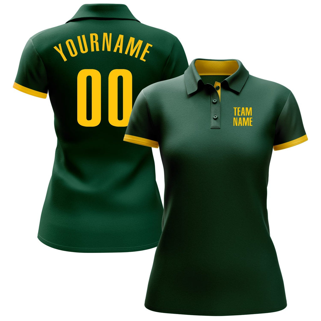 Custom Green Yellow Performance Golf Polo Shirt photo 2