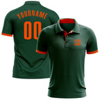 Custom Green Orange Performance Golf Polo Shirt photo 1