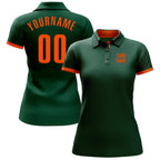 Custom Green Orange Performance Golf Polo Shirt photo 2