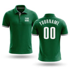 Custom Kelly Green White Performance Golf Polo Shirt