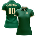 Custom Kelly Green Cream Performance Golf Polo Shirt photo 2