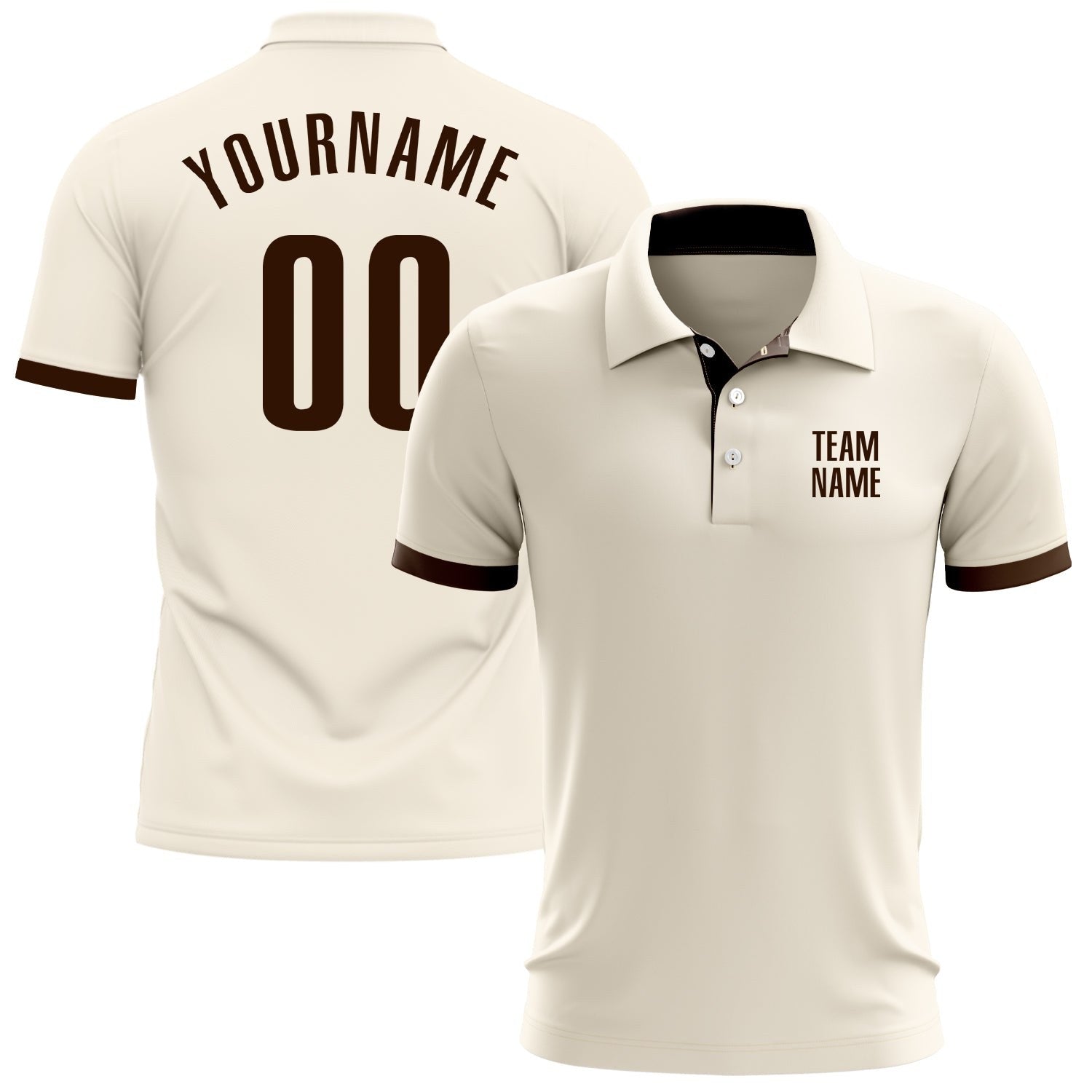 Custom Cream Brown Performance Golf Polo Shirt photo 1
