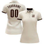 Custom Cream Brown Performance Golf Polo Shirt photo 2