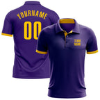 Custom Purple Yellow Performance Golf Polo Shirt photo 1