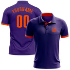 Custom Purple Orange Performance Golf Polo Shirt photo 1
