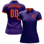 Custom Purple Orange Performance Golf Polo Shirt photo 2