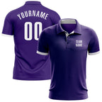 Custom Purple White Performance Golf Polo Shirt photo 1