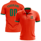 Custom Orange Kelly Green Performance Golf Polo Shirt photo 1