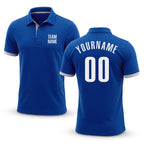 Custom Royal White Performance Golf Polo Shirt