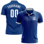 Custom Royal White Performance Golf Polo Shirt photo 1