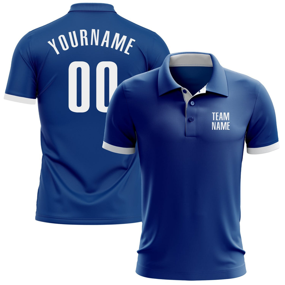 Custom Royal White Performance Golf Polo Shirt photo 1