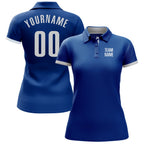 Custom Royal White Performance Golf Polo Shirt photo 2
