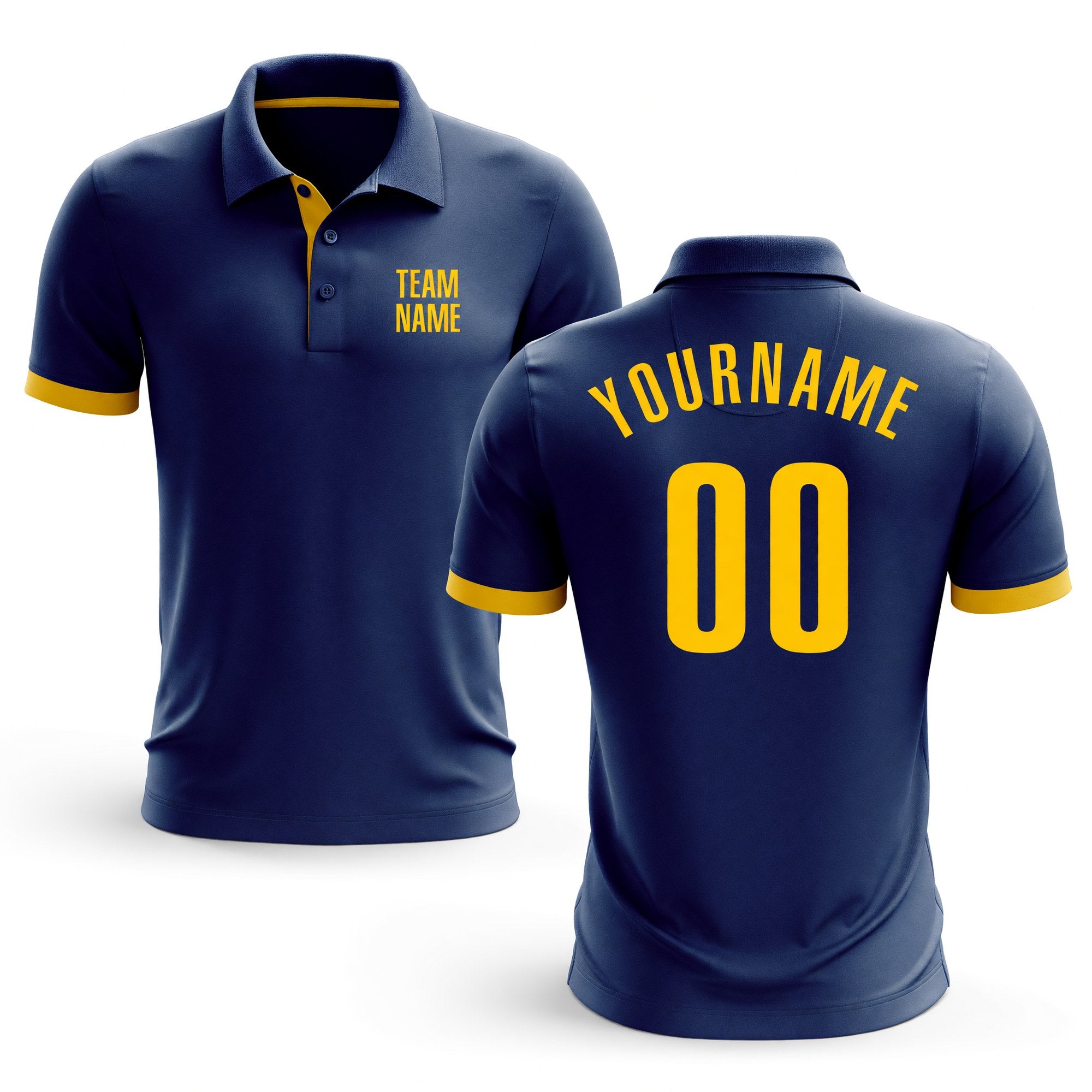 Custom Royal Yellow Performance Golf Polo Shirt