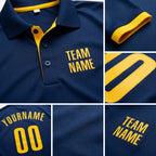 Custom Royal Yellow Performance Golf Polo Shirt detail
