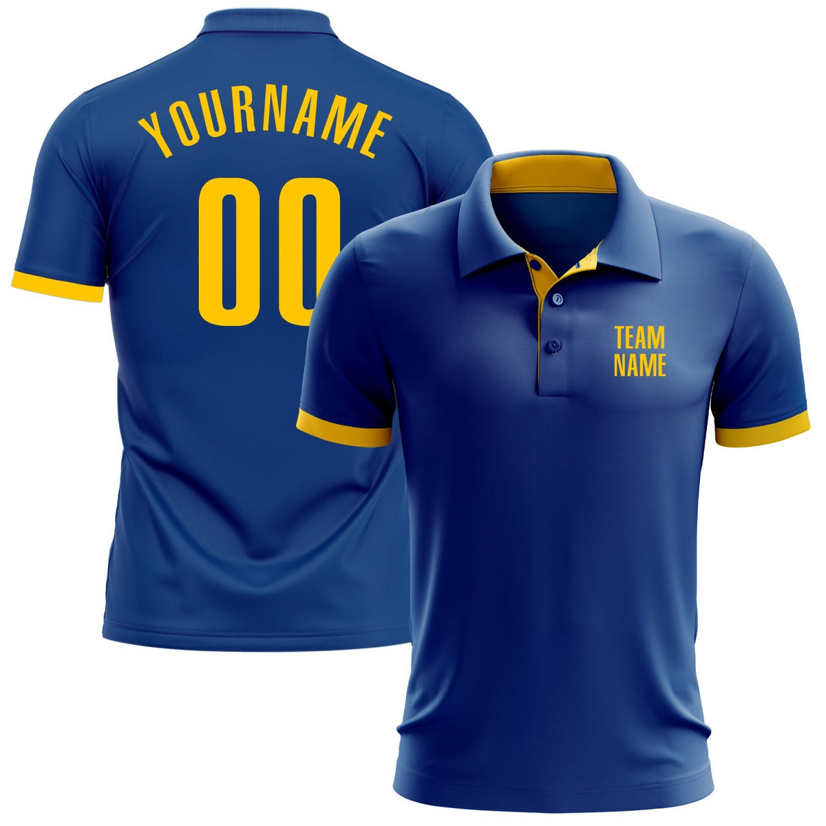 Custom Royal Yellow Performance Golf Polo Shirt photo 1