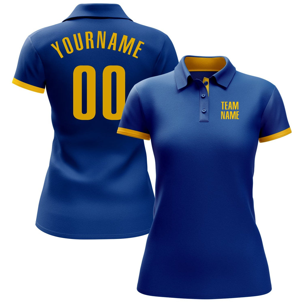 Custom Royal Yellow Performance Golf Polo Shirt photo 2