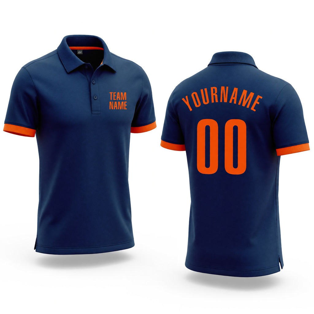 Custom Royal Orange Performance Golf Polo Shirt
