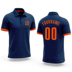 Custom Royal Orange Performance Golf Polo Shirt