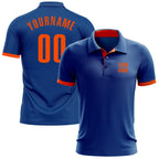 Custom Royal Orange Performance Golf Polo Shirt photo 1