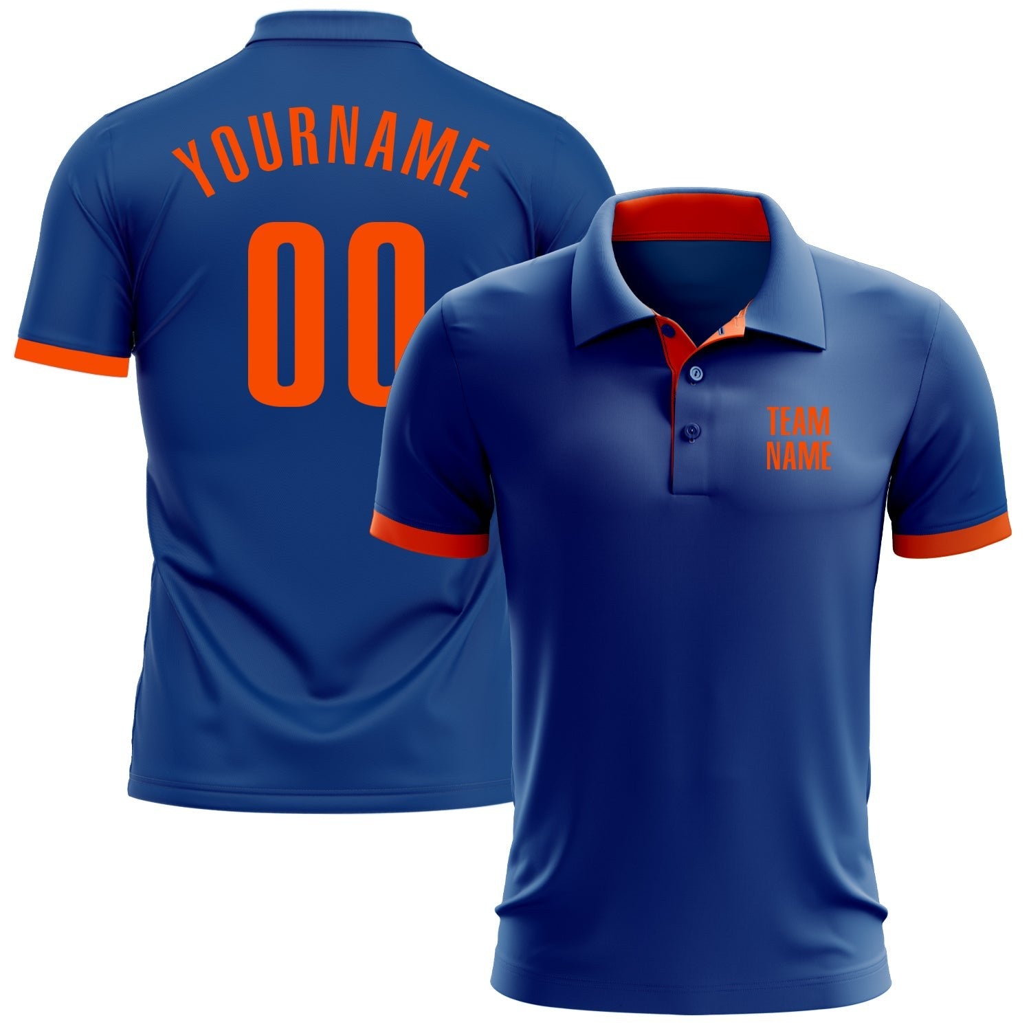 Custom Royal Orange Performance Golf Polo Shirt photo 1