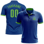 Custom Royal Neon Green Performance Golf Polo Shirt photo 1