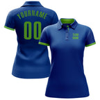 Custom Royal Neon Green Performance Golf Polo Shirt photo 2