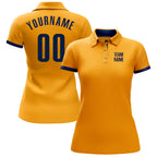 Custom Gold Navy Performance Golf Polo Shirt photo 2