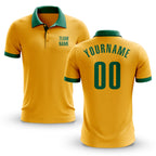 Custom Gold Kelly Green Performance Golf Polo Shirt