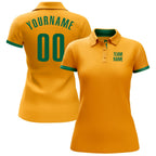 Custom Gold Kelly Green Performance Golf Polo Shirt photo 2