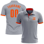 Custom Gray Orange Performance Golf Polo Shirt photo 1