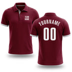 Custom Crimson White Performance Golf Polo Shirt