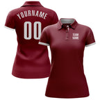 Custom Crimson White Performance Golf Polo Shirt photo 2