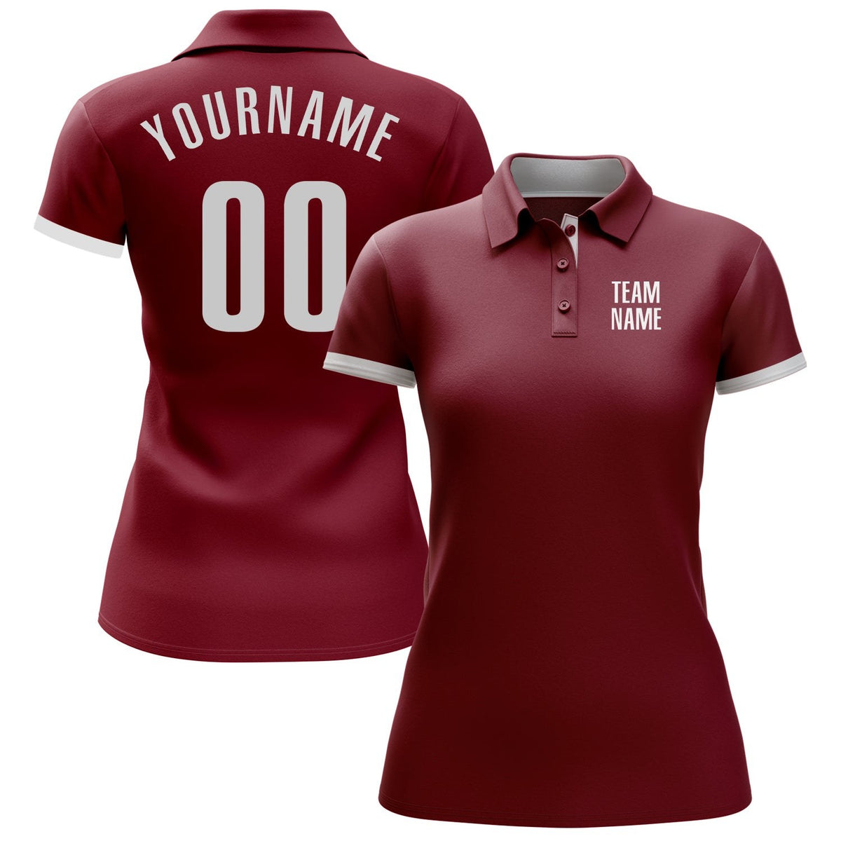 Custom Crimson White Performance Golf Polo Shirt photo 2