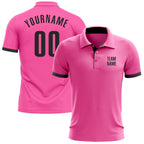Custom Pink Black Performance Golf Polo Shirt photo 1