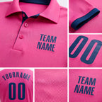 Custom Pink Royal Performance Golf Polo Shirt detail