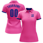 Custom Pink Royal Performance Golf Polo Shirt photo 2