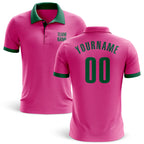 Custom Pink Kelly Green Performance Golf Polo Shirt
