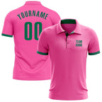 Custom Pink Kelly Green Performance Golf Polo Shirt photo 1