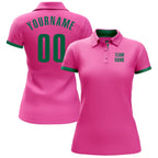 Custom Pink Kelly Green Performance Golf Polo Shirt photo 2