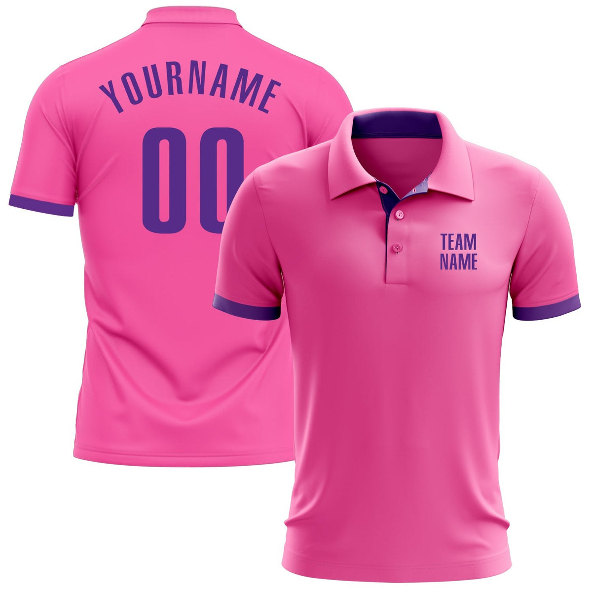 Custom Pink Purple Performance Golf Polo Shirt photo 1