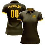 Custom Olive Yellow Performance Salute To Service Golf Polo Shirt photo 2