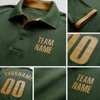 Custom Olive Old Gold Performance Salute To Service Golf Polo Shirt detail