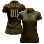 Custom Olive Old Gold Performance Salute To Service Golf Polo Shirt photo 2
