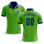 Custom Neon Green Royal Performance Golf Polo Shirt